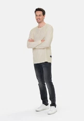 Key Largo Sweatshirt MSW KLHAMILTON STREET Khaki/Weiß/Beige