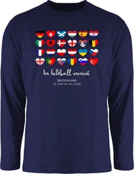 Shirtracer Rundhalsshirt Im Fußball Vereint Deutschland EM 2024 Fanartikel Dunkelblau
