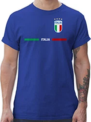 Shirtracer T-Shirt Italien Trikot Wappen Italia Fan-Motiv Fußball EM Fanartikel Hellblau/Gelb