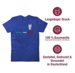 Shirtracer T-Shirt Italien Trikot Wappen Italia Fan-Motiv Fußball EM Fanartikel Hellblau/Gelb