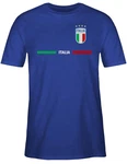 Shirtracer T-Shirt Italien Trikot Wappen Italia Fan-Motiv Fußball EM Fanartikel Hellblau/Gelb