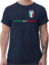 Shirtracer T-Shirt Italien Trikot Wappen Italia Fan-Motiv Fußball EM Fanartikel Hellblau/Gelb/Rosa