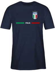 Shirtracer T-Shirt Italien Trikot Wappen Italia Fan-Motiv Fußball EM Fanartikel Hellblau/Gelb/Rosa