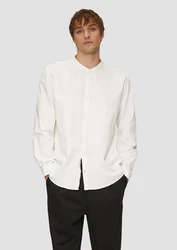 QS Langarmhemd Regular Fit Weiß/Beige