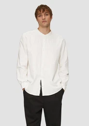 Langarmhemd Regular Fit: Gewaschenes Hemd mit Stickerei Garment Dye