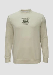 s.Oliver Sweatshirt mit Stickerei Khaki/Dunkelgrün