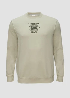 s.Oliver Sweatshirt mit Stickerei Khaki/Dunkelgrün