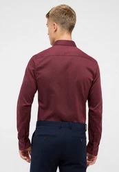 Eterna Langarmhemd SLIM FIT Dunkelrot/Rot/Bordeaux/Braun