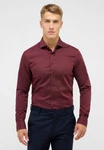 Eterna Langarmhemd SLIM FIT Dunkelrot/Bordeaux/Rot/Braun
