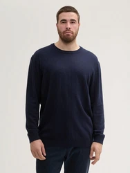 TOM TAILOR PLUS Strickpullover Dunkelblau/Schwarz