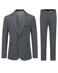 Allthemen Anzug Herrenanzug Slim Fit Hochzeitanzug für Männer Dunkelgrau/Dunkelblau/Grau/Hellgrau
