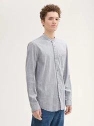 TOM TAILOR DENIM Hemd Langarmhemd Grau/Hellgrau