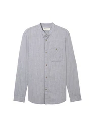 TOM TAILOR DENIM Hemd Langarmhemd Grau/Hellgrau