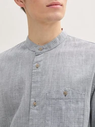 TOM TAILOR DENIM Hemd Langarmhemd Grau/Hellgrau
