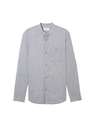 TOM TAILOR DENIM Hemd Langarmhemd Grau/Hellgrau