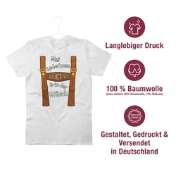 Shirtracer T-Shirt Meine Lederhose ist in der Wäsche Mode für Oktoberfest Herren Grau/Braun/Beige/Weiß