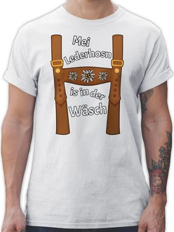 Shirtracer T-Shirt Meine Lederhose ist in der Wäsche Mode für Oktoberfest Herren Shirtracer T-Shirt Meine Lederhose ist in der Wäsche Mode für Oktoberfest Herren