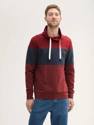 TOM TAILOR Sweatshirt mit Colour Blocking Dunkelrot/Rot/Bordeaux