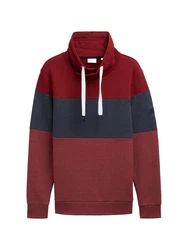 TOM TAILOR Sweatshirt mit Colour Blocking Dunkelrot/Rot/Bordeaux