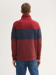 TOM TAILOR Sweatshirt mit Colour Blocking Dunkelrot/Rot/Bordeaux