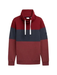 TOM TAILOR Sweatshirt mit Colour Blocking Dunkelrot/Rot/Bordeaux