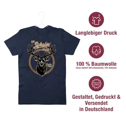 Shirtracer T-Shirt An Schei muss i Hirschgeweih Mode fr Oktoberfest Herren Blau/Dunkelblau/Türkis