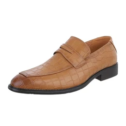 Herren Businessschuhe Elegant Slipper (87284587) Blockabsatz Business-Schuhe in Camel