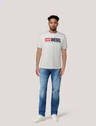 Diesel T-Shirt SPLASH LOGO Regular Fit Grau/Weiß/Khaki