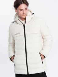 OMBRE Winterjacke mit abnehmbarer Kapuze Beige/Weiß/Khaki/Creme