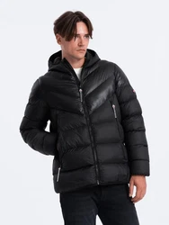 OMBRE Winterjacke Schwarz/Hellblau/Rot