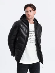 OMBRE Winterjacke Schwarz/Hellblau/Rot