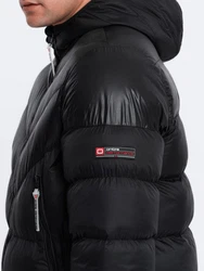 OMBRE Winterjacke Schwarz/Hellblau/Rot