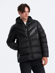 OMBRE Winterjacke Schwarz/Hellblau/Rot