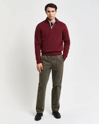 Gant Sweatshirt SACKER RIB HALF ZIP Dunkelrot/Bordeaux