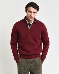 Gant Sweatshirt SACKER RIB HALF ZIP Dunkelrot/Bordeaux