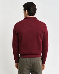 Gant Sweatshirt SACKER RIB HALF ZIP Dunkelrot/Bordeaux