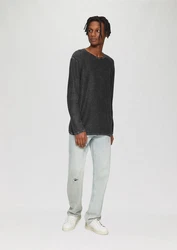 QS Strickpullover Dunkelgrau/Grau/Schwarz
