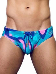 Badehose Print Swim Briefs V10 Kai Blue M
