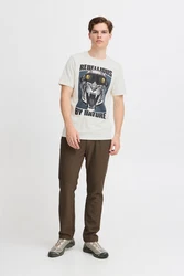 Blend T-Shirt Style BHTee Grau/Creme