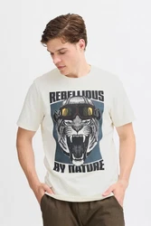 Blend T-Shirt Style BHTee Grau/Creme
