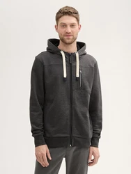 TOM TAILOR Sweatshirt Sweatjacke Dunkelgrau/Hellgrau/Grau/Schwarz