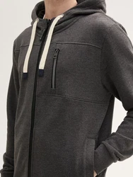 TOM TAILOR Sweatshirt Sweatjacke Dunkelgrau/Hellgrau/Grau/Schwarz