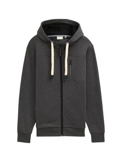 TOM TAILOR Sweatshirt Sweatjacke Dunkelgrau/Hellgrau/Grau/Schwarz