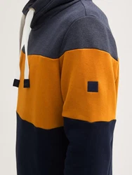 TOM TAILOR Sweatshirt mit Colour Blocking nachtblau/dunkelblau/orange
