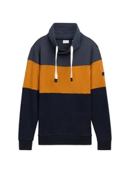 TOM TAILOR Sweatshirt mit Colour Blocking nachtblau/dunkelblau/orange