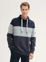 TOM TAILOR Sweatshirt mit Colour Blocking Dunkelblau/Grau/Blau/Bordeaux/Mischfarben/Dunkelrot/Lila