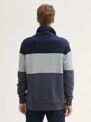 TOM TAILOR Sweatshirt mit Colour Blocking Dunkelblau/Grau/Blau/Bordeaux/Mischfarben/Dunkelrot/Lila