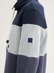 TOM TAILOR Sweatshirt mit Colour Blocking Dunkelblau/Grau/Blau/Bordeaux/Mischfarben/Dunkelrot/Lila