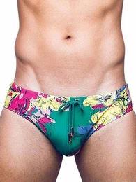 Badehose Print Swimwear Brief Fleur XL