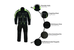 German Wear Motorradkombi BLD325K Gelb/Grün/Neonfarben